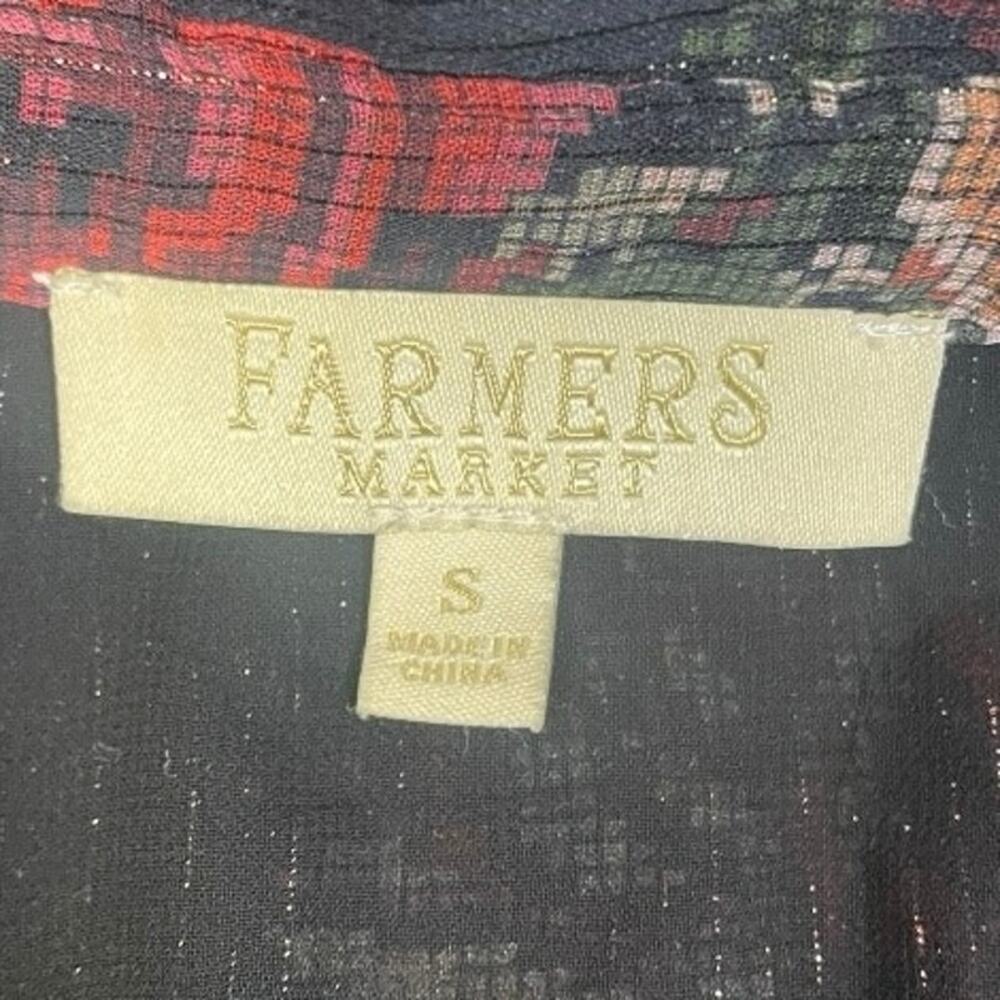 Farmers Market Women’s Floral Balloon Sleeve Ruffle Midi Dress Small - Picture 2 of 3